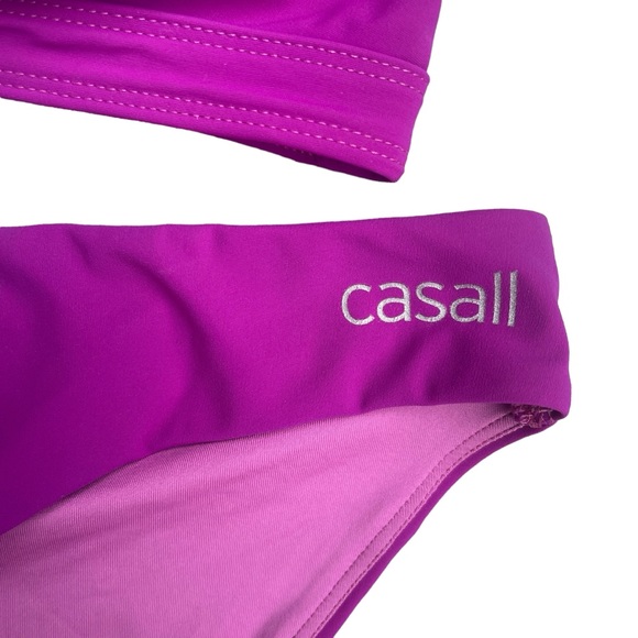 CASALL 2PC Bikini Set Size 10 Fully Lined Flattering Magenta Pink Purple Swim - Picture 5 of 12